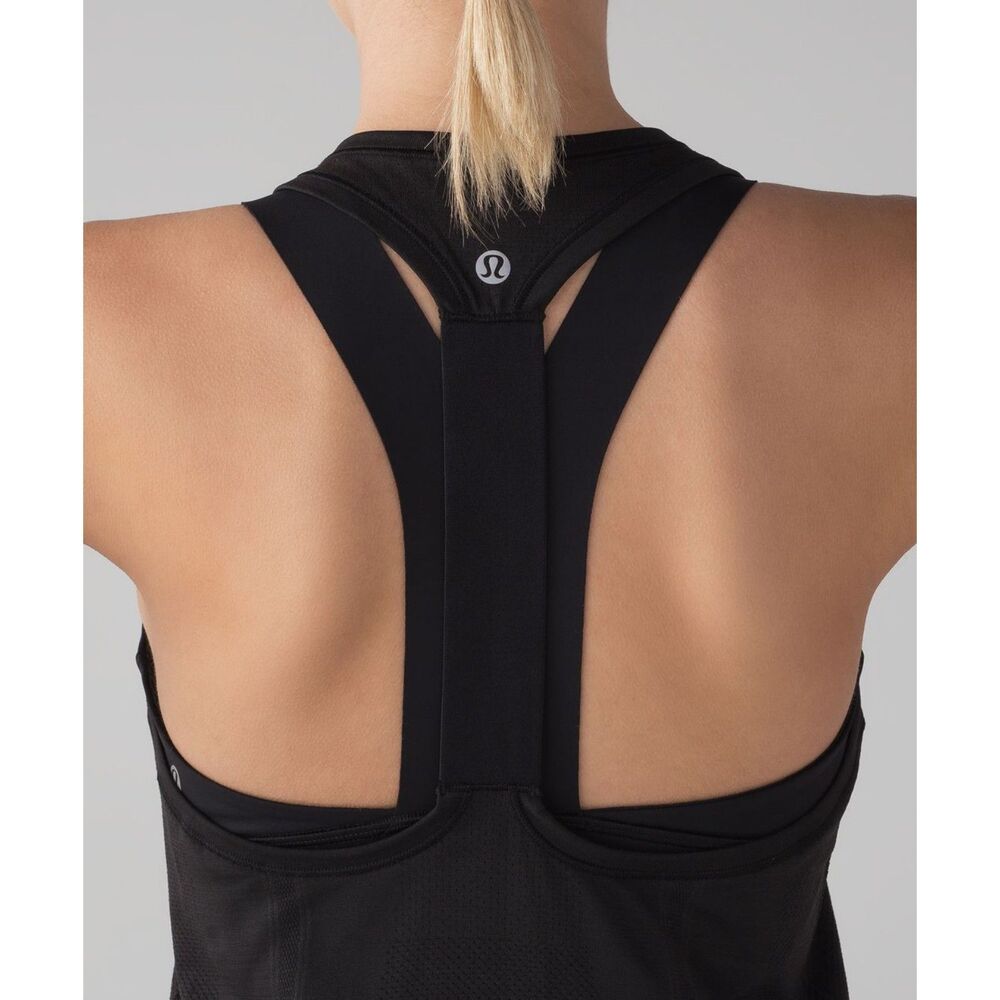 Lululemon Swiftly Tech T-Back In Black Size 8 - image 4